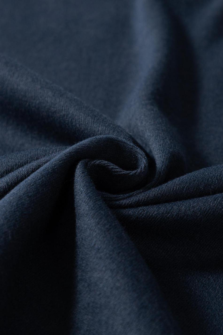 Dirty Blue Pocketed Notch V Neck Plain Top | Women Long Sleeve Tops